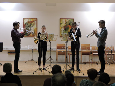 Rok Kaltnekar, Klara Lužnik, Rok Berginc in Matic Skočir